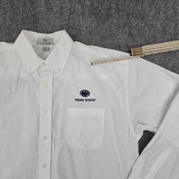 Penn State Nittany Lions Shirt Mens Large White Vantage Embroidered Button Down - Picture 14 of 16